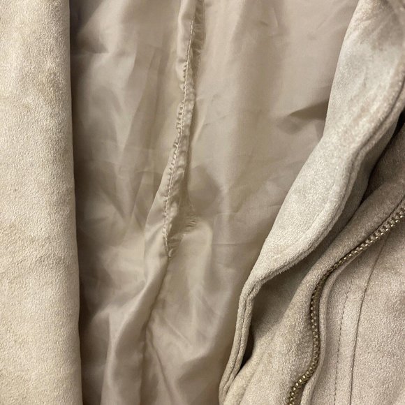 Miami Tan Suede Cropped Jacket. Size Small. Zippers Lined. Soft. Fall Winter - Picture 7 of 9